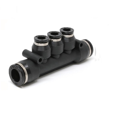 PKG8-4 PISCO PLASTIC MANIFOLD PUSH-IN FITTING 8MM TUBE(2) X 4MM TUBE(3) TRIPLE UNION BRANCH
