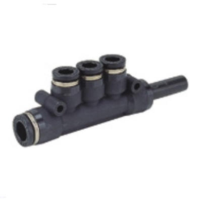 PKJ10-8 PISCO PLASTIC MANIFOLD PUSH-IN FITTING 10MM PLUG-IN X 10MM TUBE X 8MM(3) TUBE TRIPLE TEE