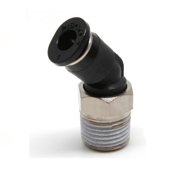 PLH4-M6M PISCO MINI PLASTIC PUSH-IN FITTING 4MM TUBE X M6 MALE 45DEG ELBOW