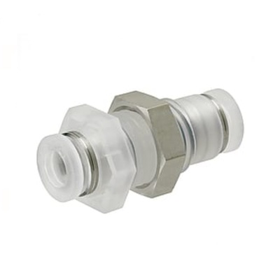 PPMP-6 PISCO PLASTIC PUSH-IN FITTING 6MM TUBE UNION BULKHEAD (FIXED)