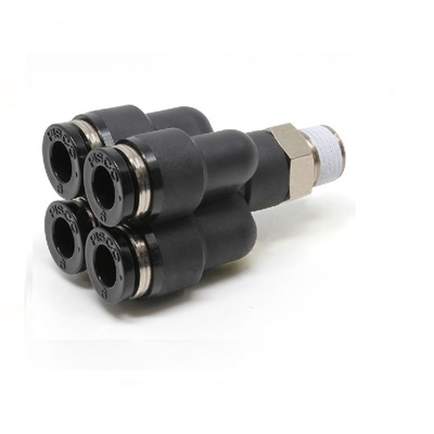 PRX4-02 PISCO PLASTIC PUSH-IN FITTING 1/4" BSPT X 4MM TUBE MALE DBL BRANCH "Y"