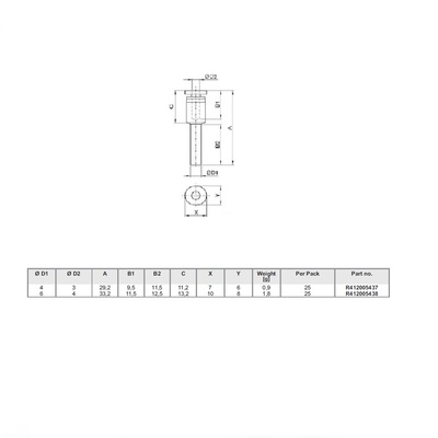 R412005438 NUMATICS/AVENTICS PLASTIC PUSH-IN FITTING 6MM TUBE X 4MM PLUG-IN REDUCER (OVAL)