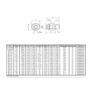 R432000129 NUMATICS/AVENTICS PLASTIC PUSH-IN FITTING 1/4" TUBE X 3/8" NPT MALE (OVAL)