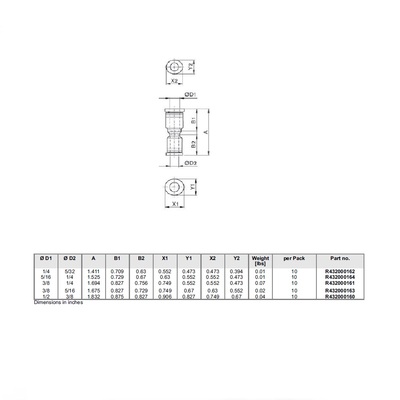 R432000164 NUMATICS/AVENTICS PLASTIC PUSH-IN FITTING 5/16" TUBE X 1/4" TUBE UNION REDUCER (OVAL)