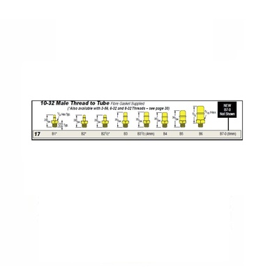 B4 MEM-CO BRASS FITTING 10/32" UNF MALE X .170" BARB