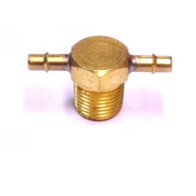 10T2 1/2 MEM-CO BRASS FITTING 10/32" UNF MALE X 3/32" BARB TEE