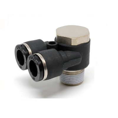 PA8-02 PISCO PLASTIC PUSH-IN FITTING 8MM TUBE X 1/4" BSPT MALE UNIVERSAL BRANCH ELBOW