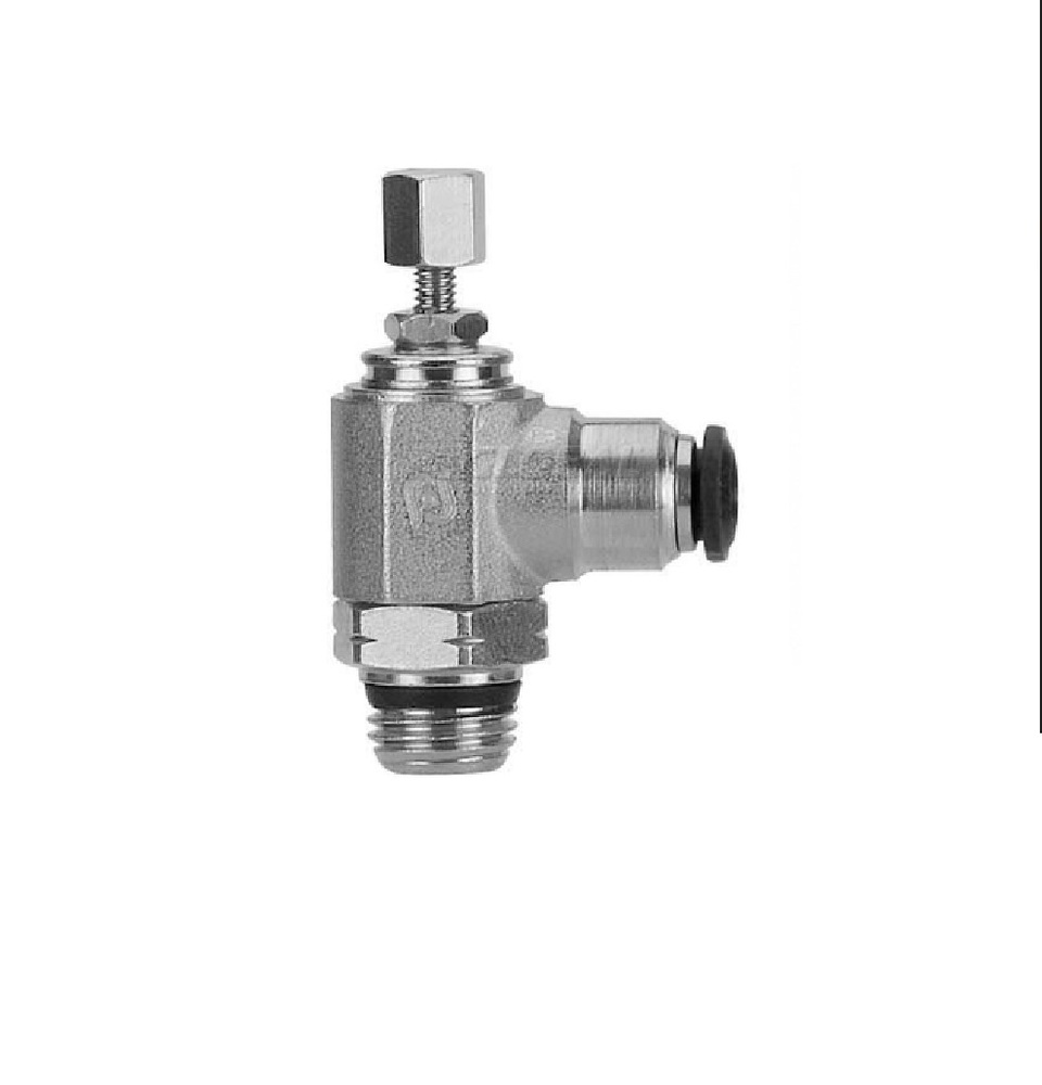 50905N-8-1/8 AIGNEP NP BRASS FLOW CONTROL 8MM TUBE X 1/8" UNIV MALE METER OUT, KNOB ADJ