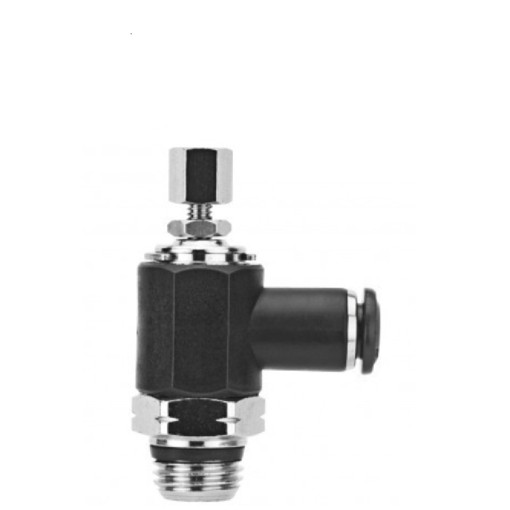 55905-8-1/8 AIGNEP PLASTIC FLOW CONTROL 8MM TUBE X 1/8" UNIV MALE METER OUT, KNOB ADJ
