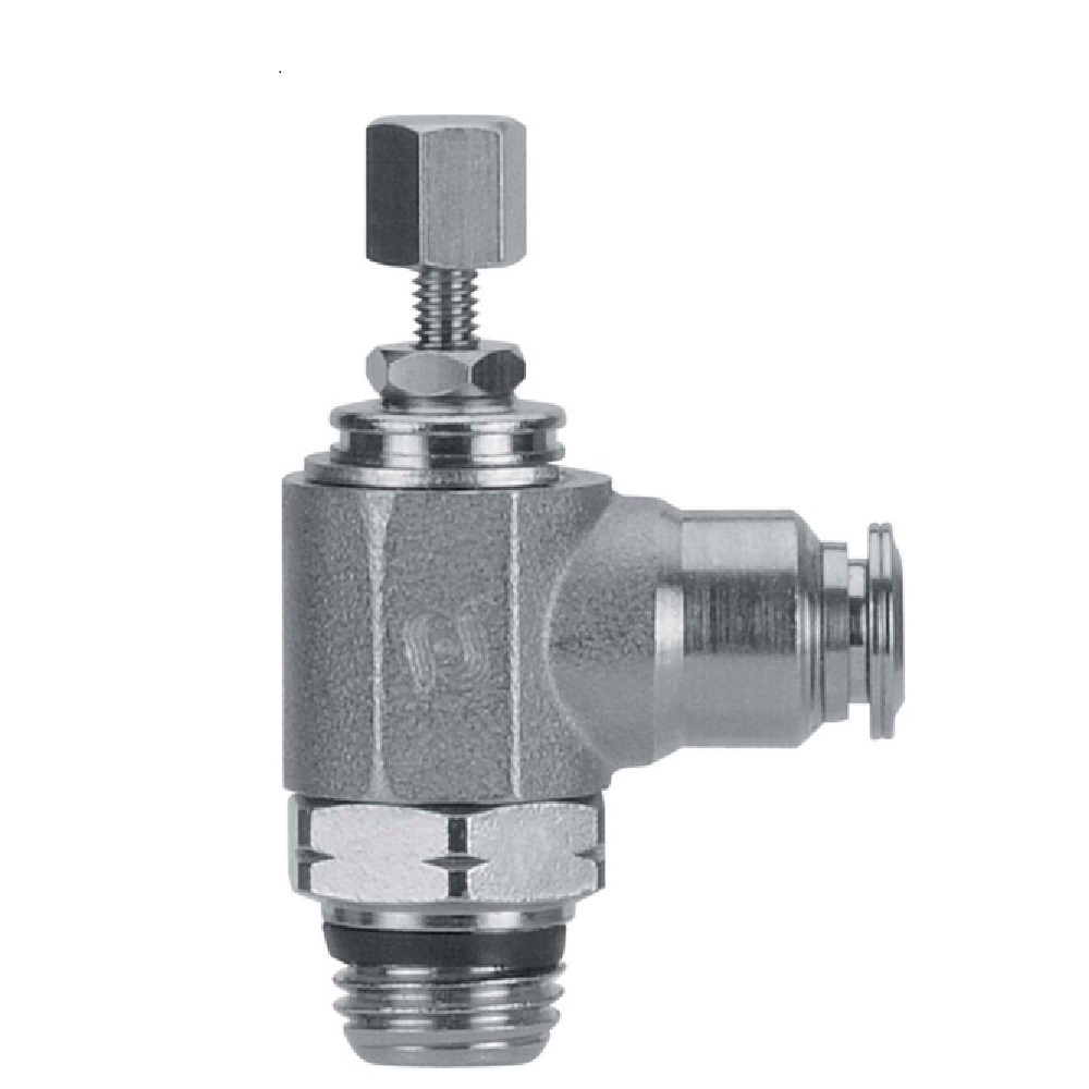 89958-04-32 AIGNEP NP BRASS FLOW CONTROL 1/4" TUBE X 10/32" UNF MALE METER OUT, KNOB ADJ