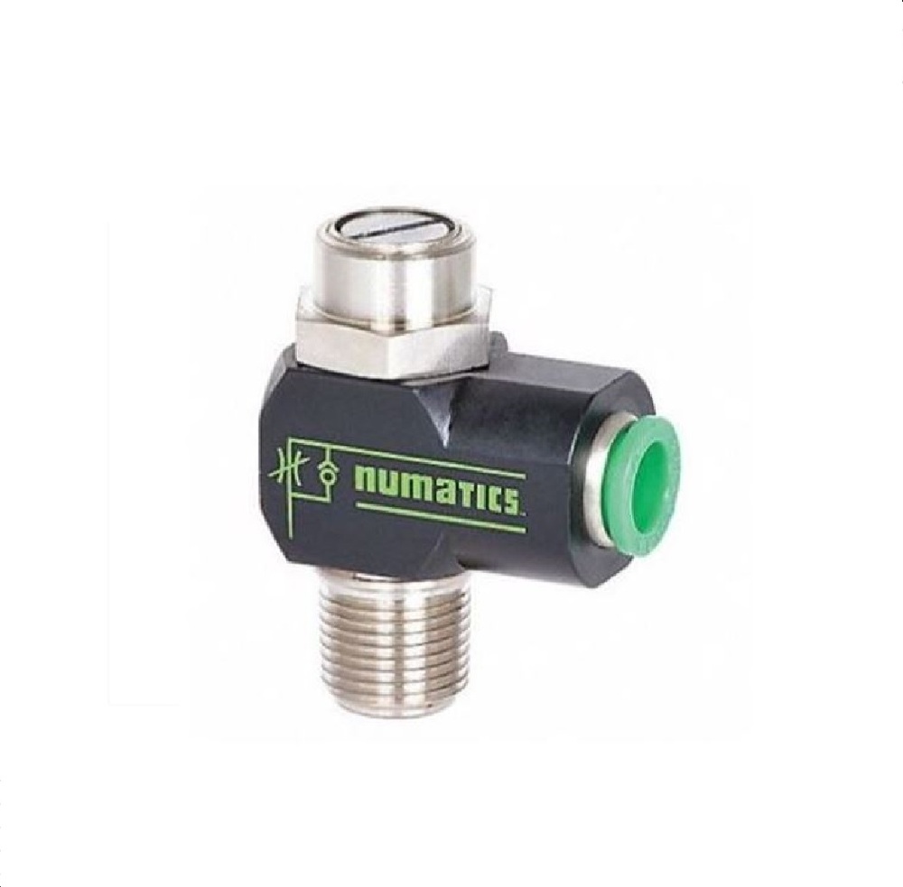 0FPRN4 NUMATICS/AVENTICS FLOW CONTROL 1/8" TUBE X 10/32" UNF MALE METER OUT, SCREW ADJ