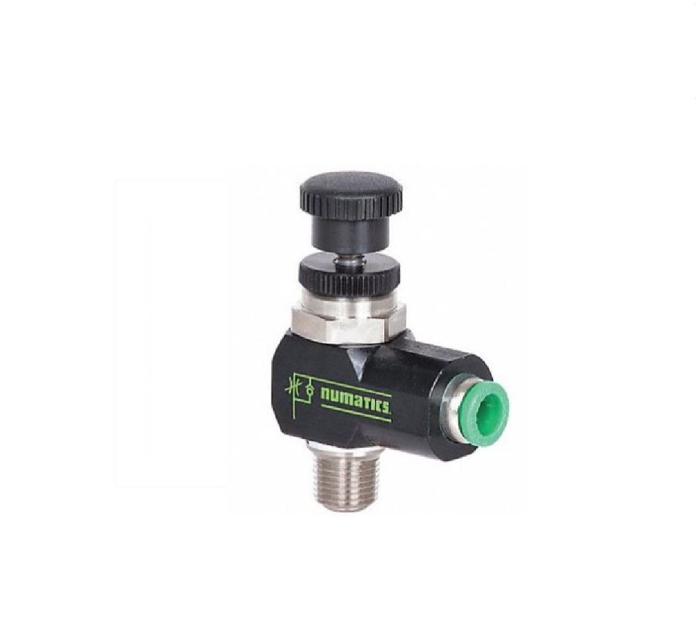 4FPTN12 NUMATICS/AVENTICS FLOW CONTROL 3/8" TUBE X 1/2" NPT MALE METER OUT, KNOB ADJ