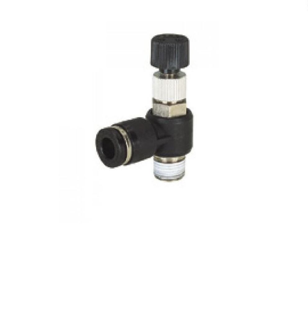 JPC12-03 PISCO PLASTIC FLOW CONTROL 12MM TUBE X 3/8" BSPT MALE, KNOB ADJ