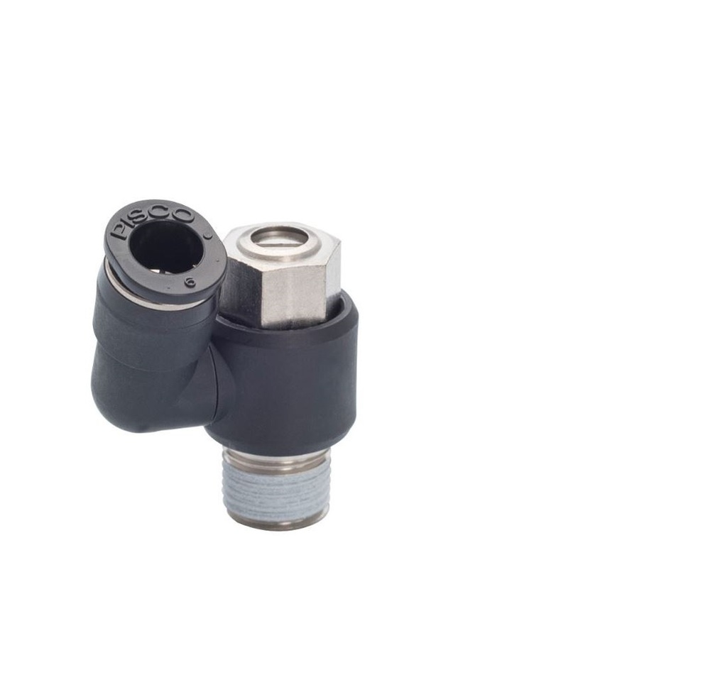 JSDS6-01A PISCO SPEED CONTROL 6MM TUBE X 1/8" G MALE SCREW ADJ