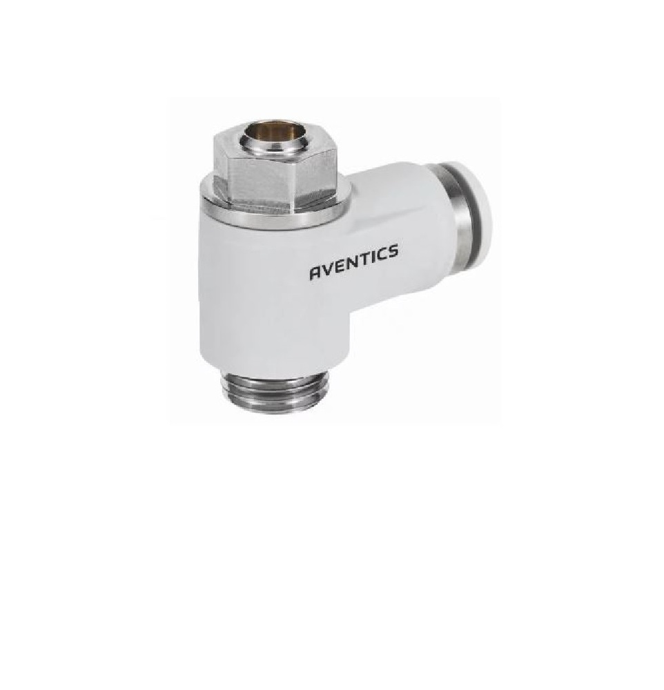 R412010573 NUMATICS/AVENTICS FLOW CONTROL 10MM TUBE X 1/4" G MALE, METER OUT, SCREW ADJ - DISCONTINUED