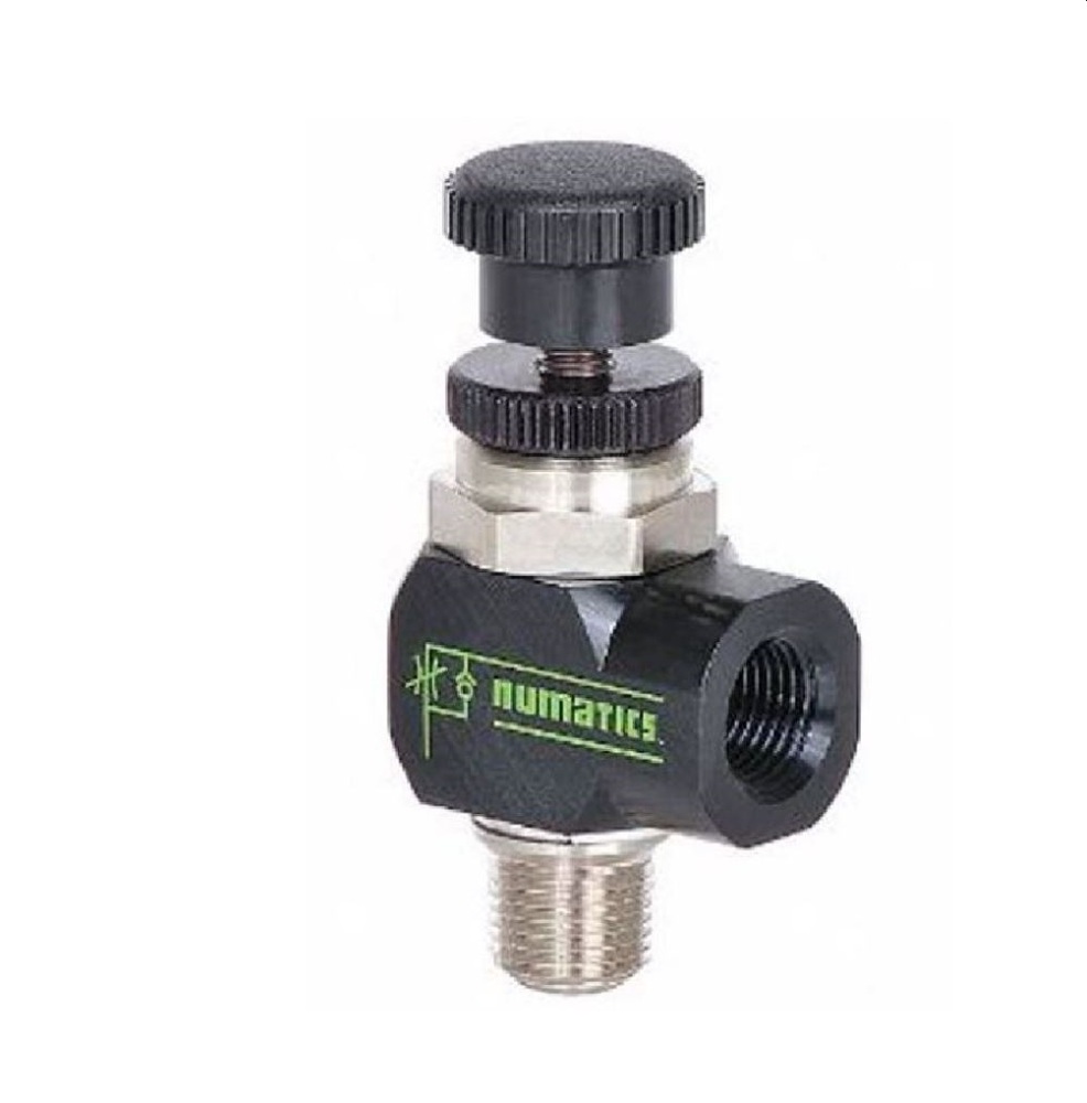 0FCTN NUMATICS/AVENTICS FLOW CONTROL 10/32" UNF MALE/FEMALE METER OUT, KNOB ADJ