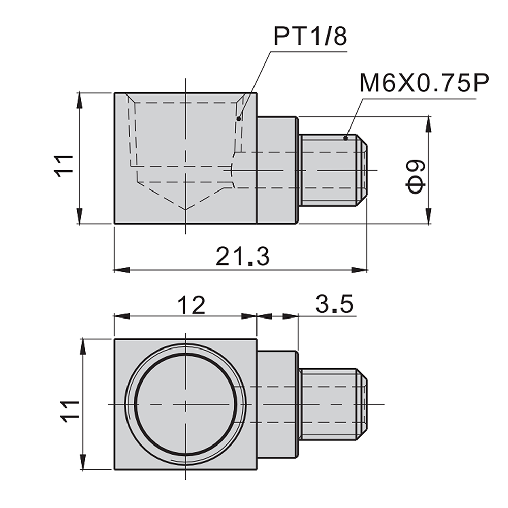 L-P-L01 AIRTAC LINEAR RAIL PARTS BEARING GREASE ELBOW NIPPLE M6 TO 1/8"PT, FOR BEARING SERIES 20, 25, 30, & 35