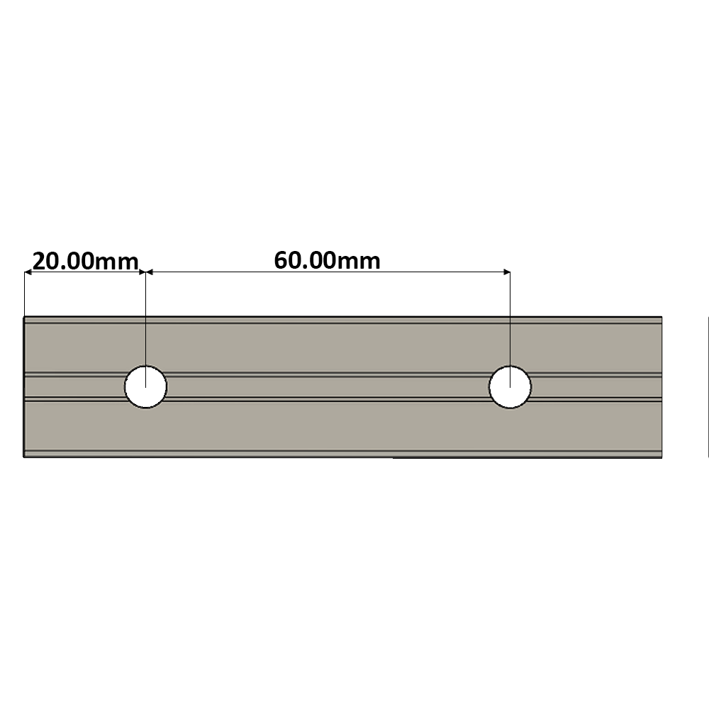 LSH15RLX1000-S20-H-D AIRTAC LSH 15MM SERIES RAIL HIGH ACCURACY, 20MM END TO FIRST HOLE, CUT TO LENGTH OF 1000MM