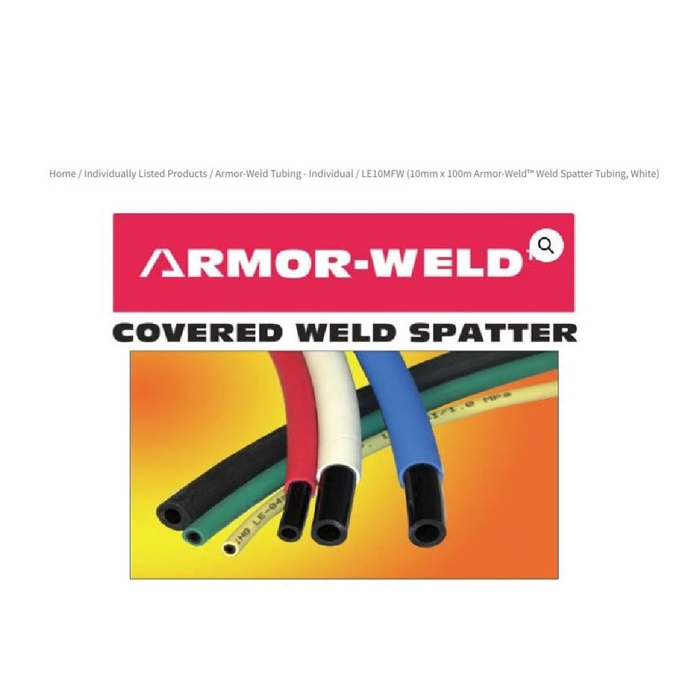 LE12MFW ATP TUBING WELD SPATTER 12MM X 8MM 100M BLACK/WHITE