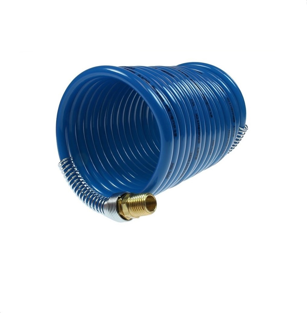 S38-124A COILHOSE COIL NYLON COIL, 3/8" X 12', 1/4" NPT RIGID & SWIVEL FITTINGS, BLUE