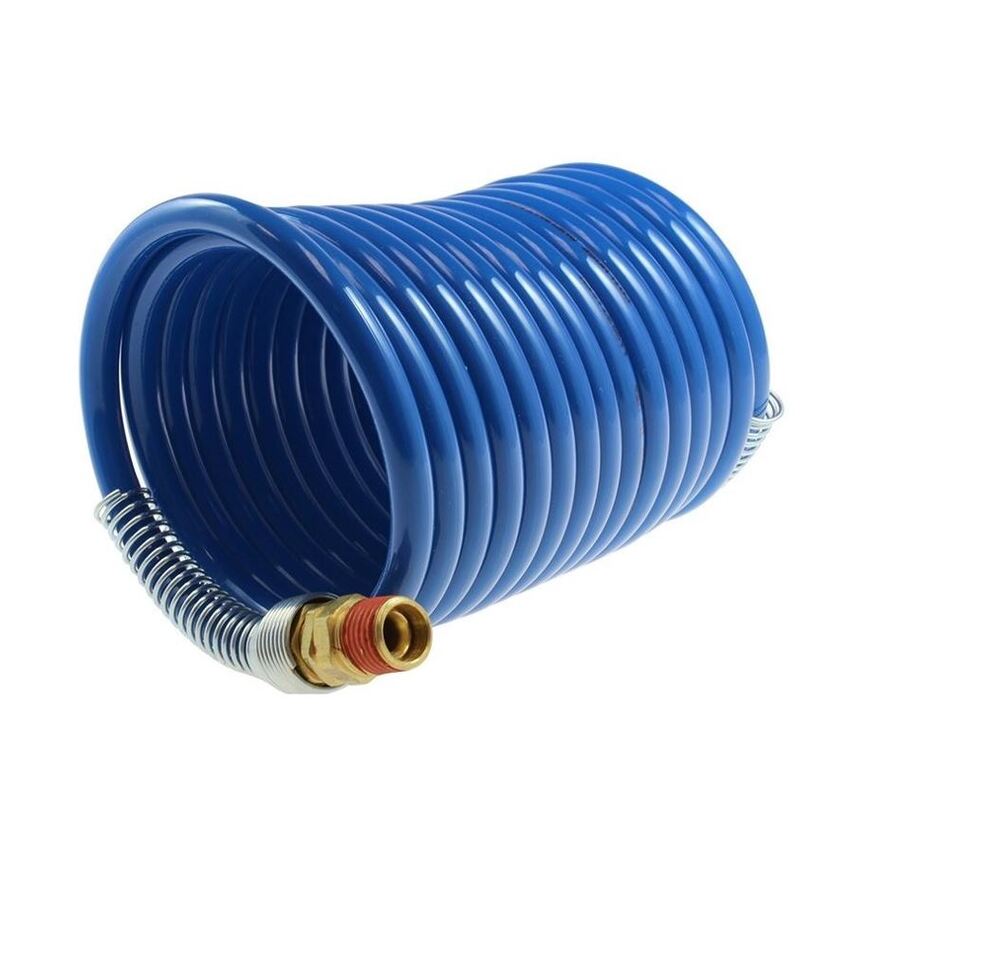 S38-124B COILHOSE COIL NYLON COIL, 3/8" X 12', 1/4" NPT SWIVEL FITTINGS, BLUE