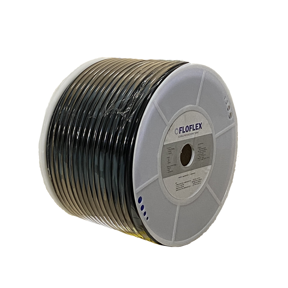 FLEX-14-BK-200M BLACK POLYURETHANE TUBE 1/4" OUTER DIAMETER X 0.17" INNER DIAMETER X 200 METER LENGTH