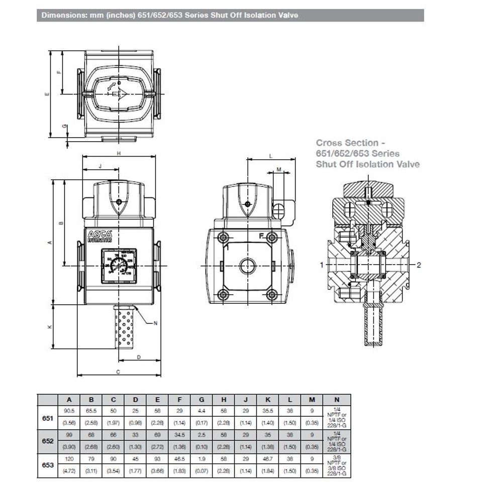 8652A3M02F11100 NUMATICS/AVENTICS MAN SHUT-OFF VALVE 652 SERIES 3/2, 1/4" NPT, L.P. GAUGE PSI, MUFF