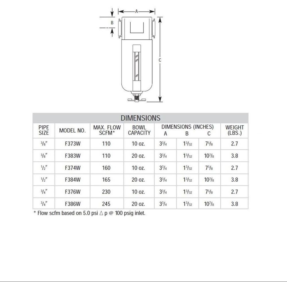F378W ARROW MID FLOW PARTICULATE FILTER 1" NPT, 40MIC, MB W/SG