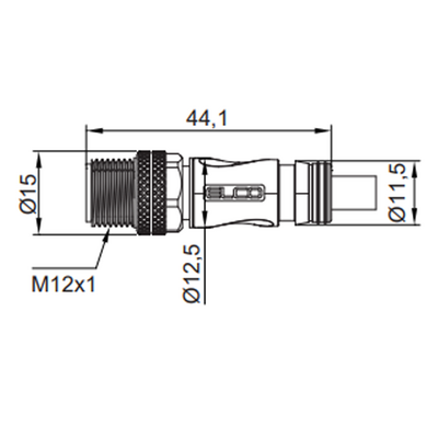 C12.4-10.33/P SINGLE ENDED MICRO CABLE, 4 PIN M12 MALE STRAIGHT PUR YELLOW 22 AWG 10M