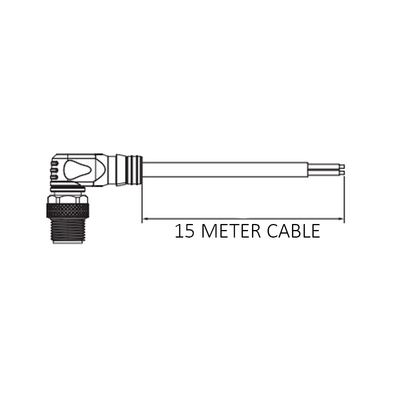 CB12.5-15.33 SINGLE ENDED MICRO CABLE, 5 PIN M12 MALE ELBOW PVC YELLOW 22 AWG 15M