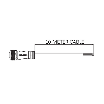 CO12.4-10.33/P SINGLE ENDED MICRO CABLE, 4 PIN M12 FEMALE STRAIGHT PUR YELLOW 22 AWG 10M