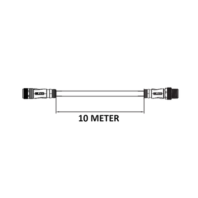 CO12.4-10.33-C12.4/P DOUBLE ENDED PATCH CABLE, 4 PIN M12 F/M STRAIGHT 10M PUR YELLOW 22 AWG