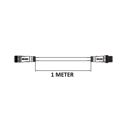 CO12.4-1.33-C12.4/P DOUBLE ENDED PATCH CABLE, 4 PIN M12 F/M STRAIGHT 1M PUR YELLOW 22 AWG