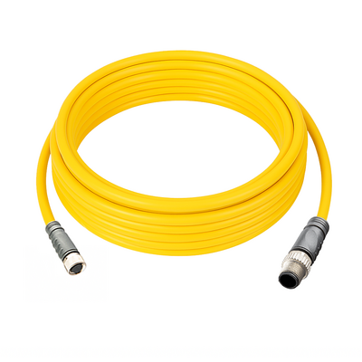 CO8.3-5.23-C12.3/P DOUBLE ENDED PATCH CABLE 3 PIN M8 X M12 F/M STRAIGHT 5M PUR YELLOW 24 AWG