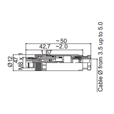 LS8.3-0/C(BU) M8 FIELD ATTACHABLE SCREW TERMINAL CONNECTORS 3 PIN MALE STRAIGHT