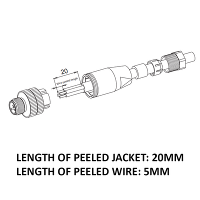 LS12.4-0/C(BU) M12 FIELD ATTACHABLE SCREW TERMINAL CONNECTORS 4 PIN MALE STRAIGHT