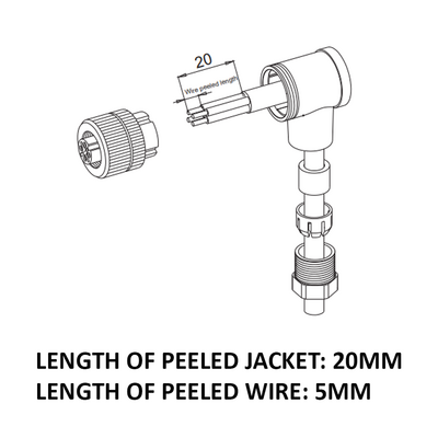 LSBO12.4-0/C(BU) M12 FIELD ATTACHABLE SCREW TERMINAL CONNECTORS 4 PIN FEMALE ELBOW