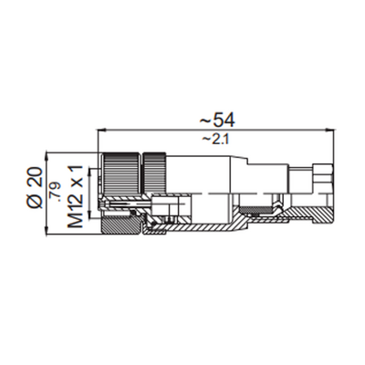 LSO12.5-0/C(BU) M12 FIELD ATTACHABLE SCREW TERMINAL CONNECTORS 5 PIN FEMALE STRAIGHT