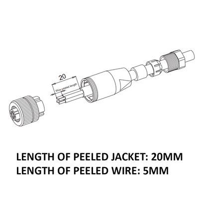 LSO12.5-0/C(BU) M12 FIELD ATTACHABLE SCREW TERMINAL CONNECTORS 5 PIN FEMALE STRAIGHT