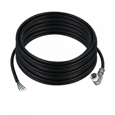 CBO12.4-10.32/LN/P SINGLE ENDED MICRO CABLE, 4 PIN M12 FEMALE ELBOW PUR BLACK 22 AWG 10M NPN LED