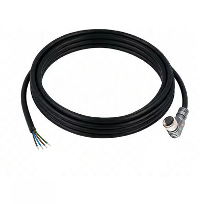 CBO12.4-3.32/L/P SINGLE ENDED MICRO CABLE, 4 PIN M12 FEMALE ELBOW PUR BLACK 22 AWG 3M PNP LED