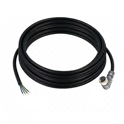 CBO12.5-5.32/LN/P SINGLE ENDED MICRO CABLE, 5 PIN M12 FEMALE ELBOW PUR BLACK 22 AWG 5M NPN LED