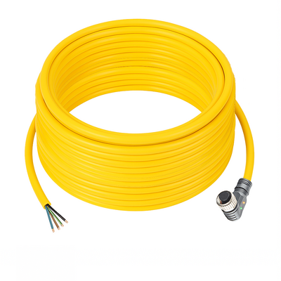 CBO12.4-15.33/L/P SINGLE ENDED MICRO CABLE, 4 PIN M12 FEMALE ELBOW PUR YELLOW 22 AWG 15M PNP LED