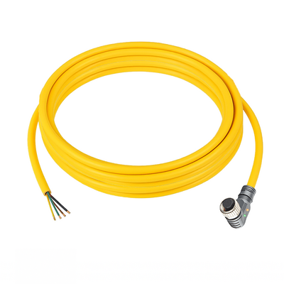 CBO12.5-3.33/LN/P SINGLE ENDED MICRO CABLE, 5 PIN M12 FEMALE ELBOW PUR YELLOW 22 AWG 3M NPN LED