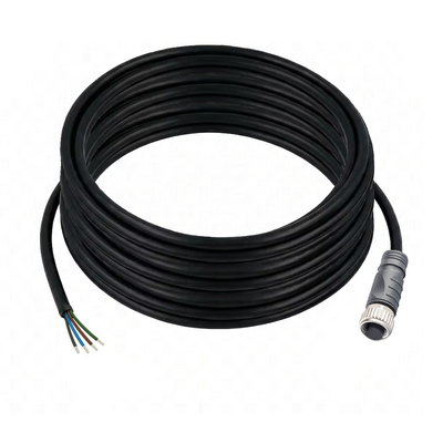 CO12.4-10.32 SINGLE ENDED MICRO CABLE, 4 PIN M12 FEMALE STRAIGHT PVC BLACK 22 AWG 10M