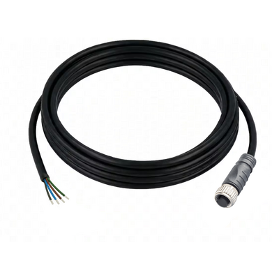 CO12.4-3.32 SINGLE ENDED MICRO CABLE, 4 PIN M12 FEMALE STRAIGHT PVC BLACK 22 AWG 3M