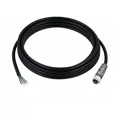 CO12.5-3.32/L/P SINGLE ENDED MICRO CABLE, 5 PIN M12 FEMALE STRAIGHT PUR BLACK 22 AWG 3M PNP LED
