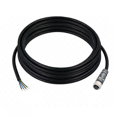 CO12.5-5.32/L/P SINGLE ENDED MICRO CABLE, 5 PIN M12 FEMALE STRAIGHT PUR BLACK 22 AWG 5M PNP LED