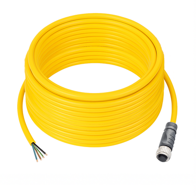 CO12.4-15.33/P SINGLE ENDED MICRO CABLE, 4 PIN M12 FEMALE STRAIGHT PUR YELLOW 22 AWG 15M