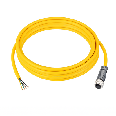 CO12.5-3.33/P SINGLE ENDED MICRO CABLE, 5 PIN M12 FEMALE STRAIGHT PUR YELLOW 22 AWG 3M